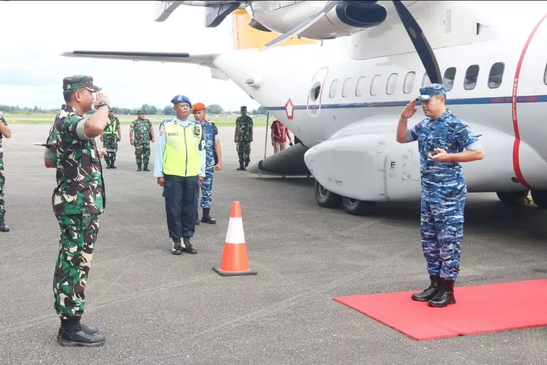 Danlanud Yohanis Kapiyau Timika Sambut Kedatangan Pangkoopsud III