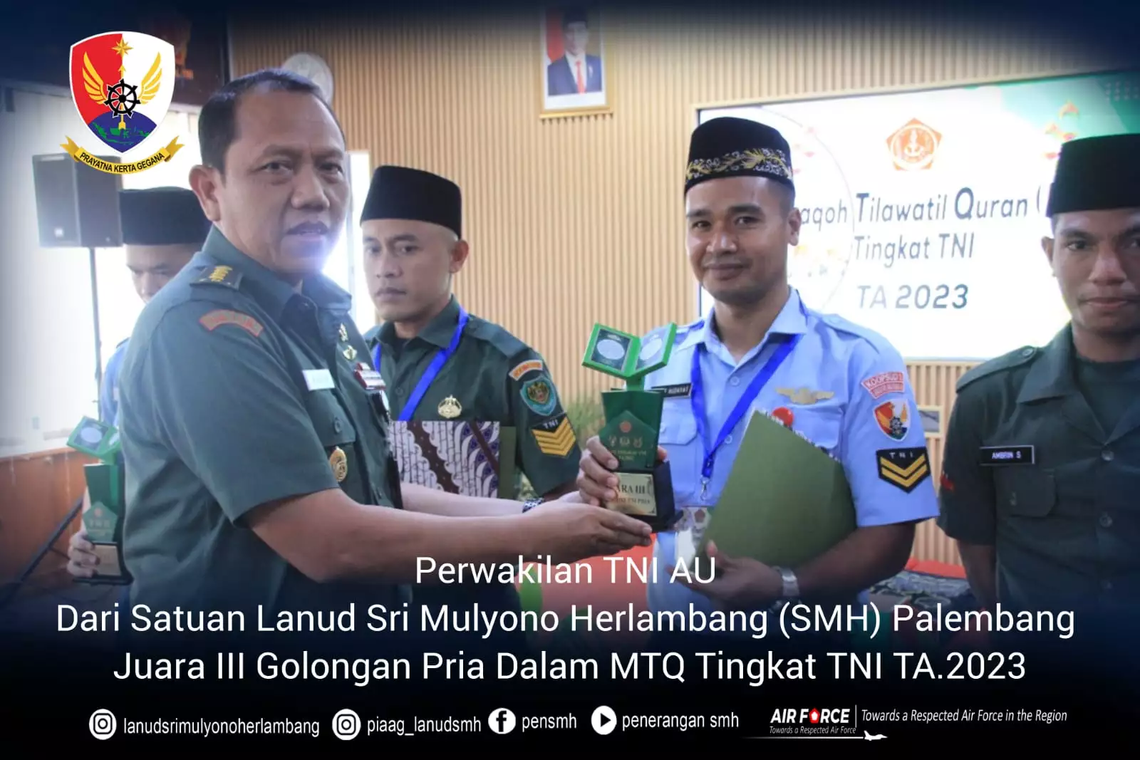 Perwakilan Tni Au Dari Satuan Lanud Sri Mulyono Herlambang Smh Palembang Juara Iii Golongan 3018