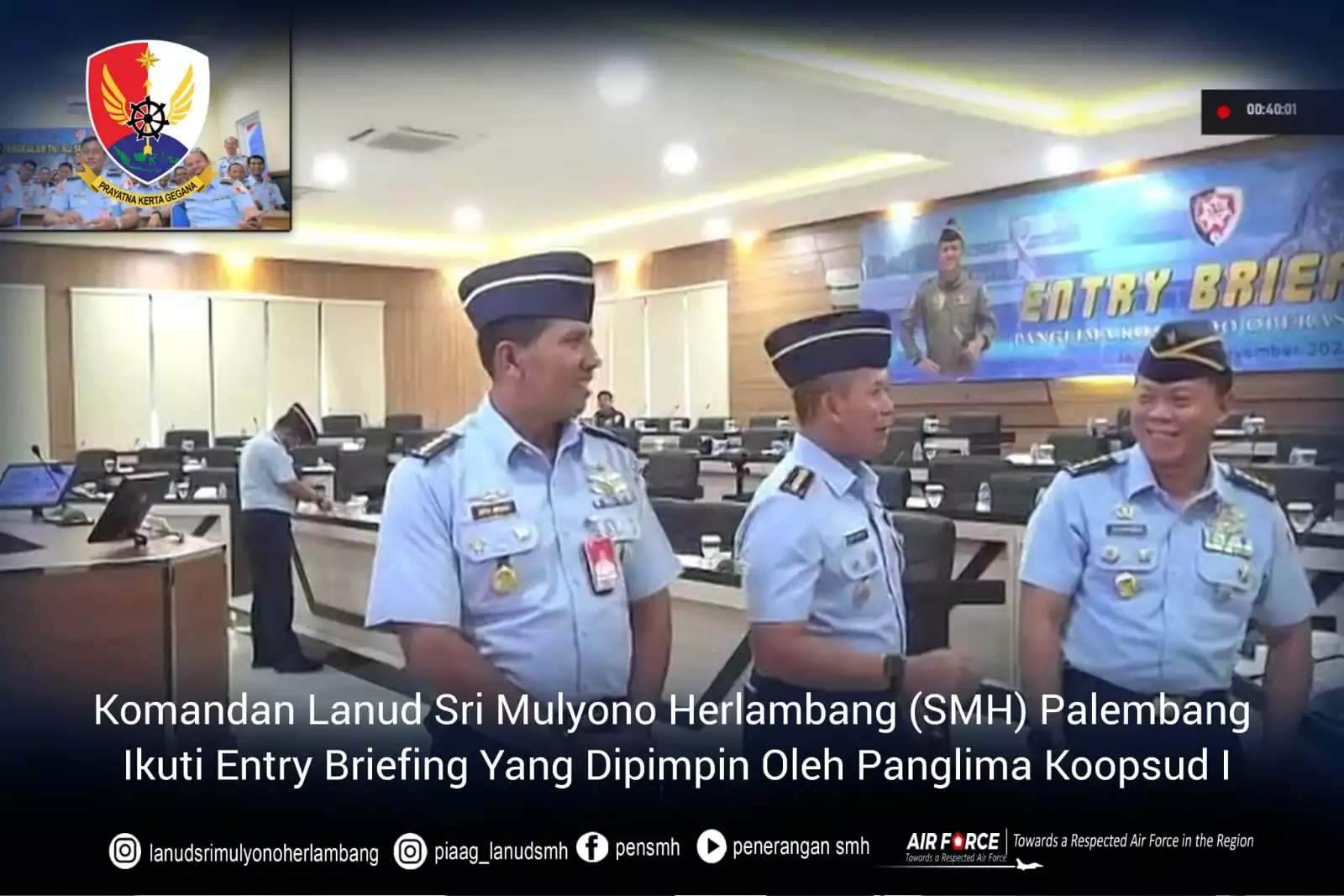 Komandan Lanud Sri Mulyono Herlambang Smh Ikuti Entry Briefing Yang Dipimpin Oleh Panglima 0540