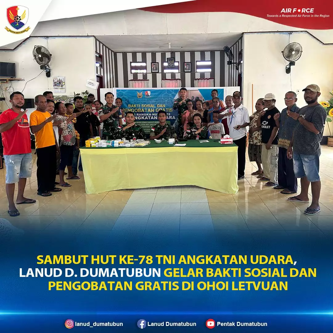 Sambut Hut Ke 78 Tni Angkatan Udara Lanud D Dumatubun Gelar Bakti